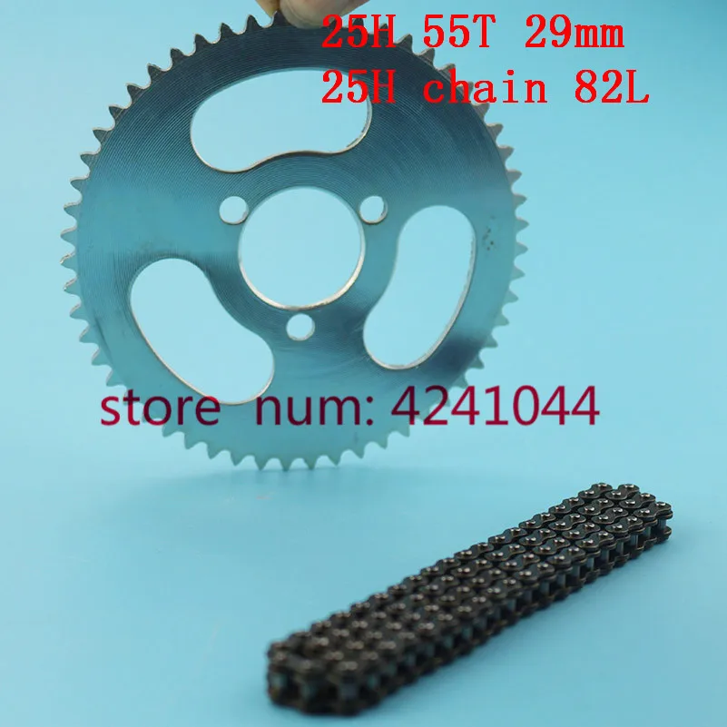 미니 모토 포켓 바이크용 25H 체인 82 링크, JH70 JH90 타이밍 및 리어 스프로킷 55T 톱니 29mm, 47cc 49cc 2 스트로크