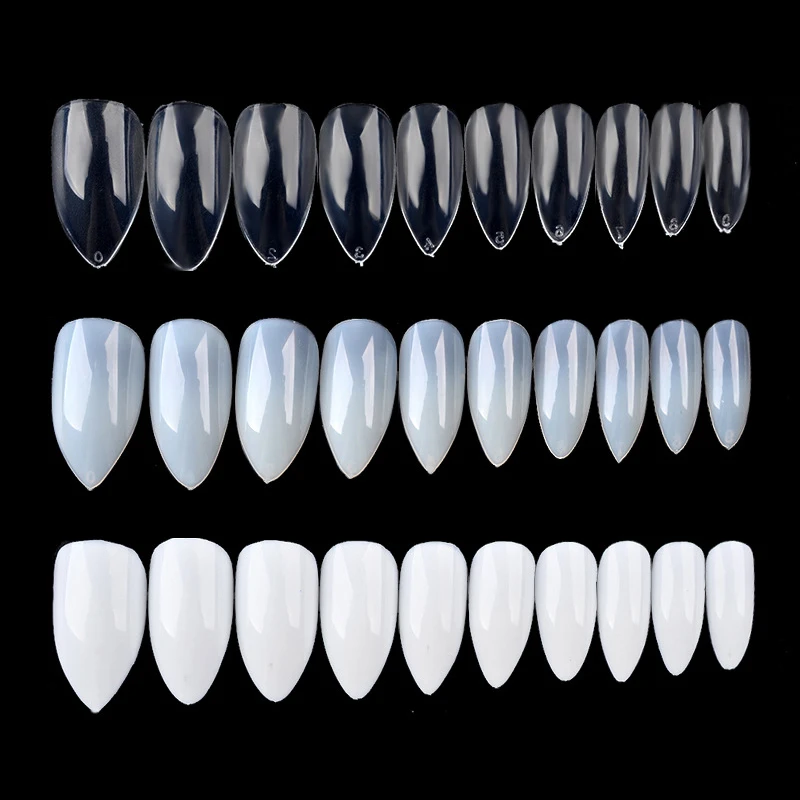 

High Quality 600pcs / Bag Short Square Nail Art Tips Transparent Natural False Nails Fashion Full Cover Manicure False Nail Tips