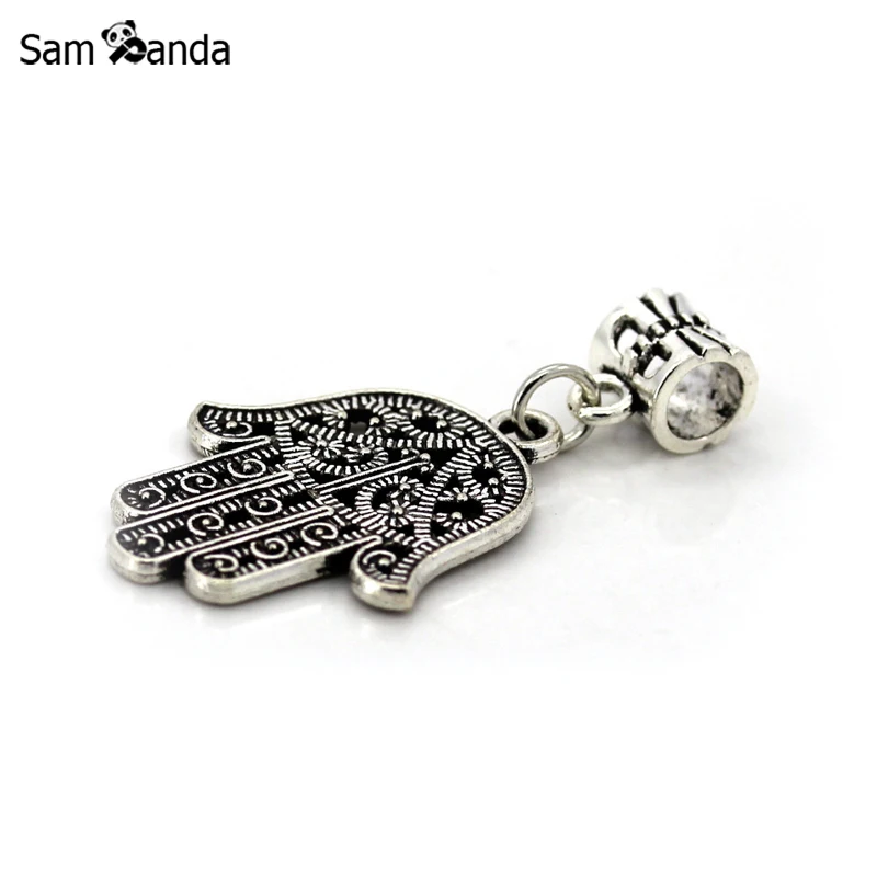 

High Quality Hand of Buddha Silver Plated Bead Big Hands Charms Pendant Beads Fit Women DIY Bracelets & Bangles YW15727