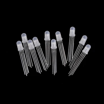 

New Arrival 10Pcs 4pin 5mm RGB Led Diode Light Lamp Tricolor Round Common Anode LED 5 mm Light Emitting Diode