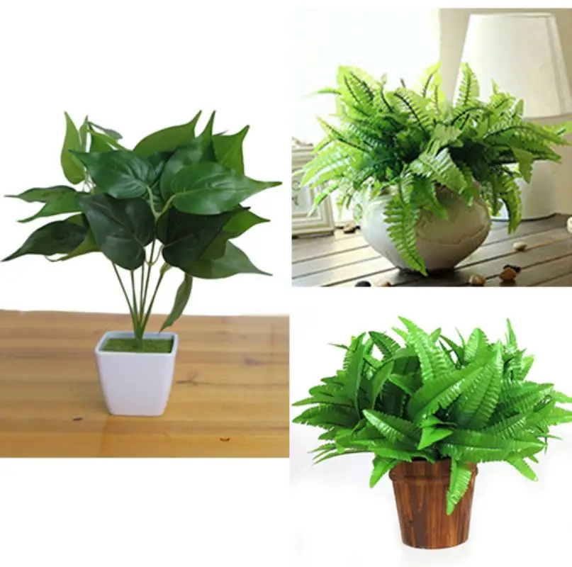 Artificial Plant Bouquet Green Persian Grass Evergreen Grass Raw Silk Fake Plants for Home Wedding Decoration Party Supplies