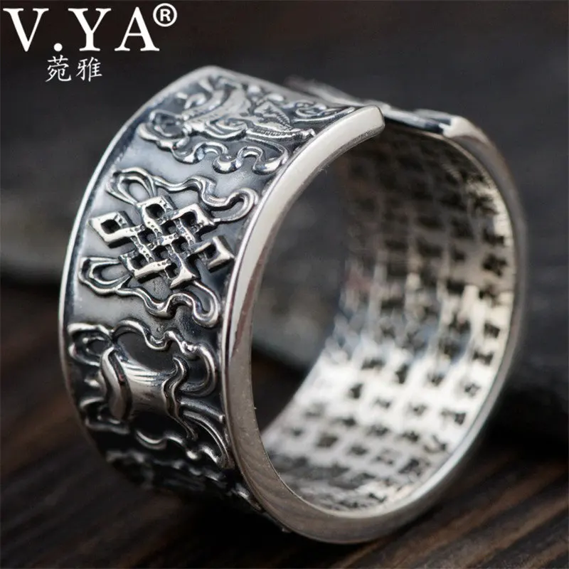 V. YA, Твердое Серебро 990 пробы, мужское кольцо в форме таинственного цветка, тайские серебряные кольца, мужские ювелирные изделия, высокое качество - Цвет основного камня: Style 2