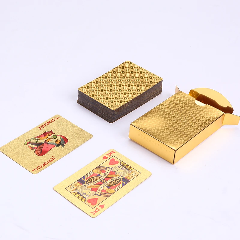 Golden Plastic Playing Cards Waterproof PVC Poker Creative Collection Durable Gift Game Cards Plastic Poker Cards Playing