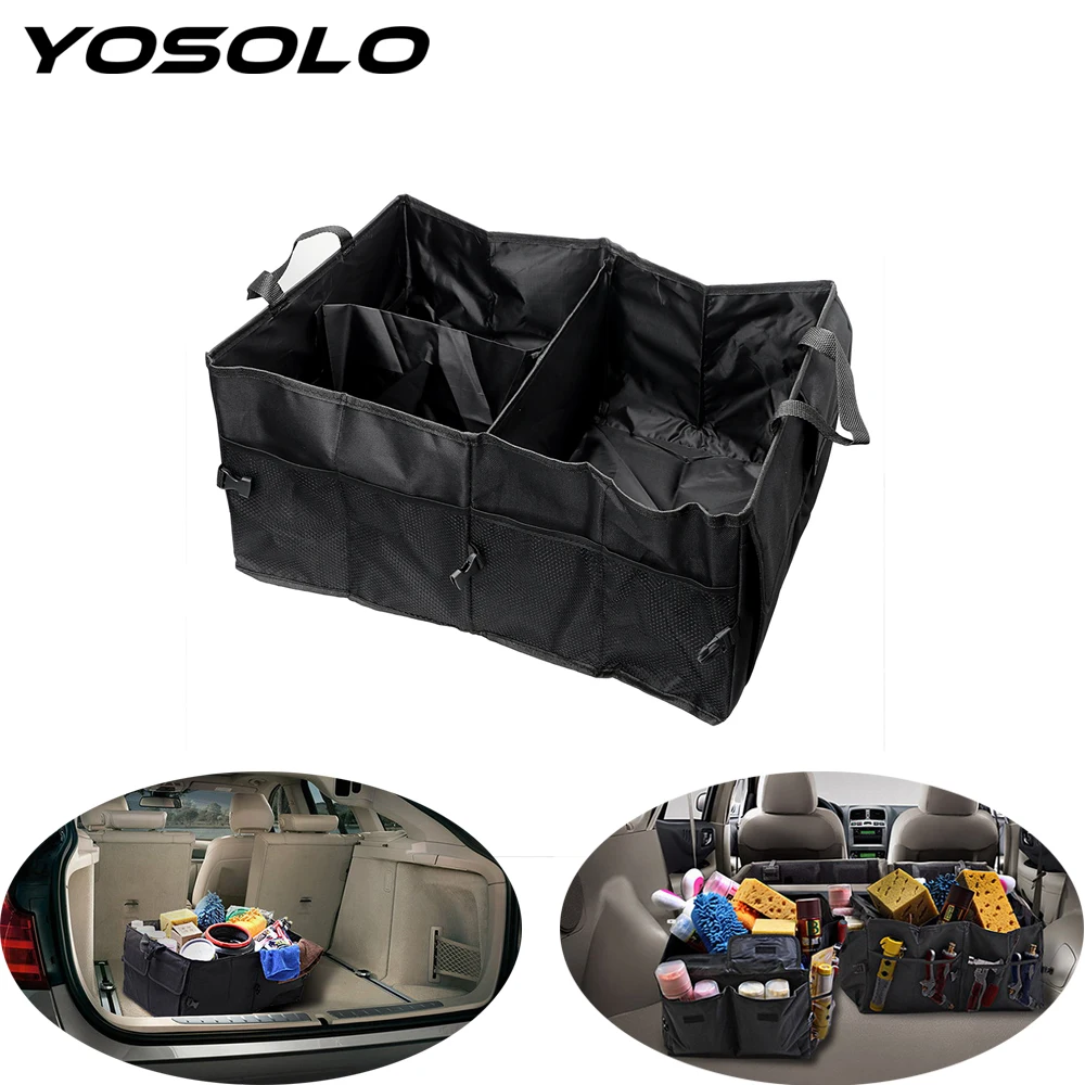 YOSOLO Folda Car Back Seat Organizer Oxford Cloth Trunk Box Trunk Bag Car-styling Holder Stowing Tidying