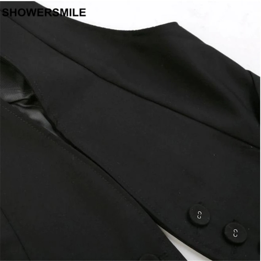 Black Suit Vest Women Spring Working Style Waistcoat Solid Cotton V Neck Plus Size 3XL Gilet Brand New Fashion Ladies Clothing