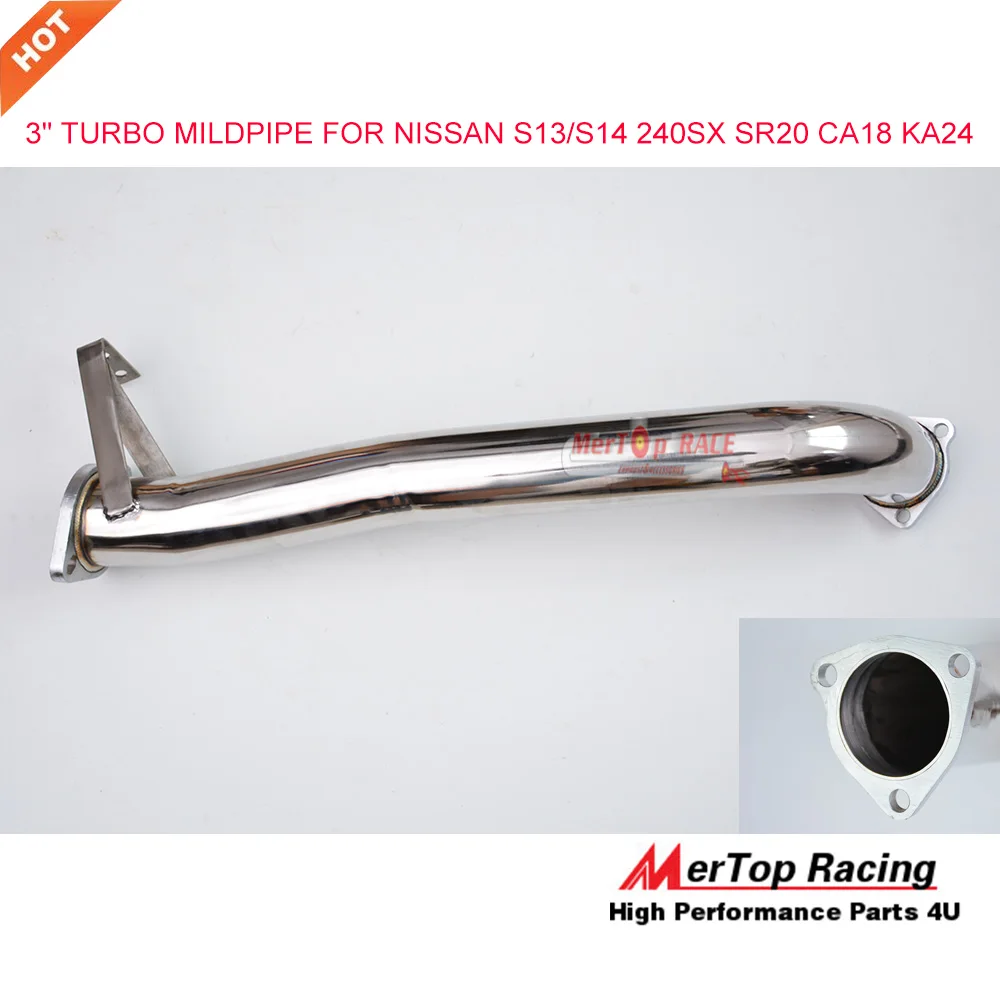 

MerTop 3" TURBO MIDPIPE DOWN PIPE DOWNPIPE FOR S13/S14 240SX SR20 CA18 KA24