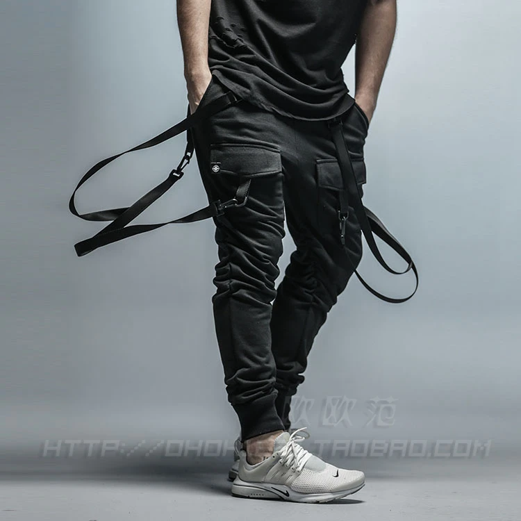 

Mens Goth Pocket Harem Pants Hip Hop Cargo Trousers Sweatpants Black Casual Men Pant