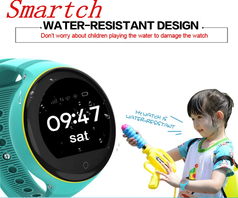 

Smartch S668 Luxury KID GPS Watch IP54 waterproof 0.3MP Camera Viewfinder GSM GPS WIFI Tracker SOS Wristwatch Smart watch