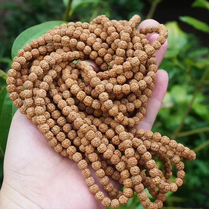 10 Fili 7 Millimetri Naturale Rudraksha Perline Allentato Rotondo Rudraksha Perline Di Preghiera Di Meditazione Perline Japa Mala Yoga Risultati Jewel