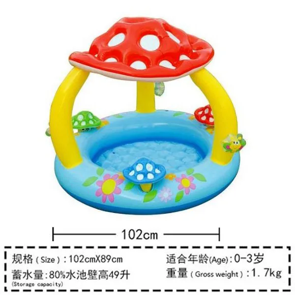 INTEX детский надувной плавательный бассейн Ванна детский бассейн размер до 201*198*109 см, 29 стилей опционально - Цвет: 57407 mushroom
