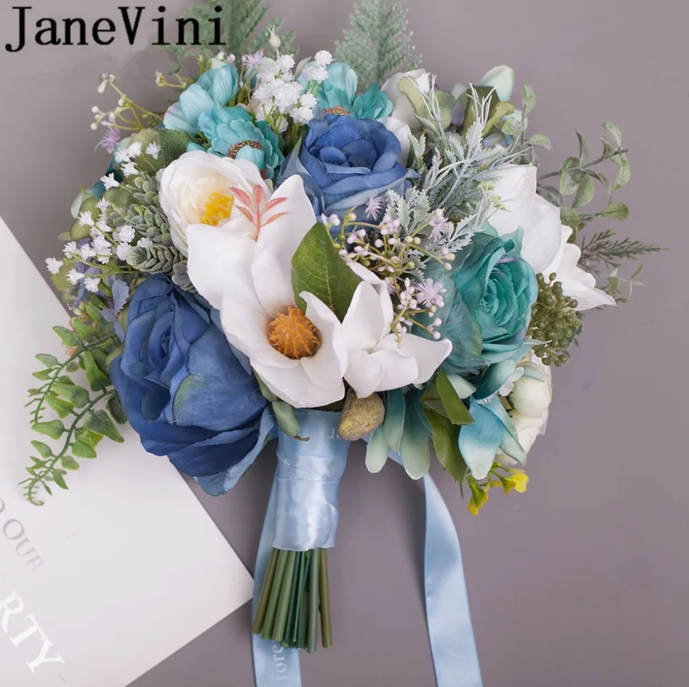 Свадебные букеты с цветами jaevini Beach Blue свадебные аксессуары искусственная Роза