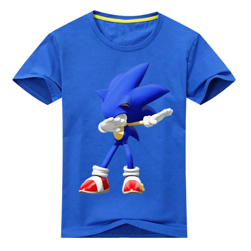 

Boys Casual Cartoon Tees Tops Costume Girls Sonic Game T-shirt Clothes Children Dab T Shirt Clothing Kids Summer Tshirt DX137