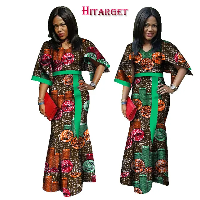 2018 robes pour les femmes Africaines dashiki ankara wax batik pur coton mode sexy vêtements Traditionnels