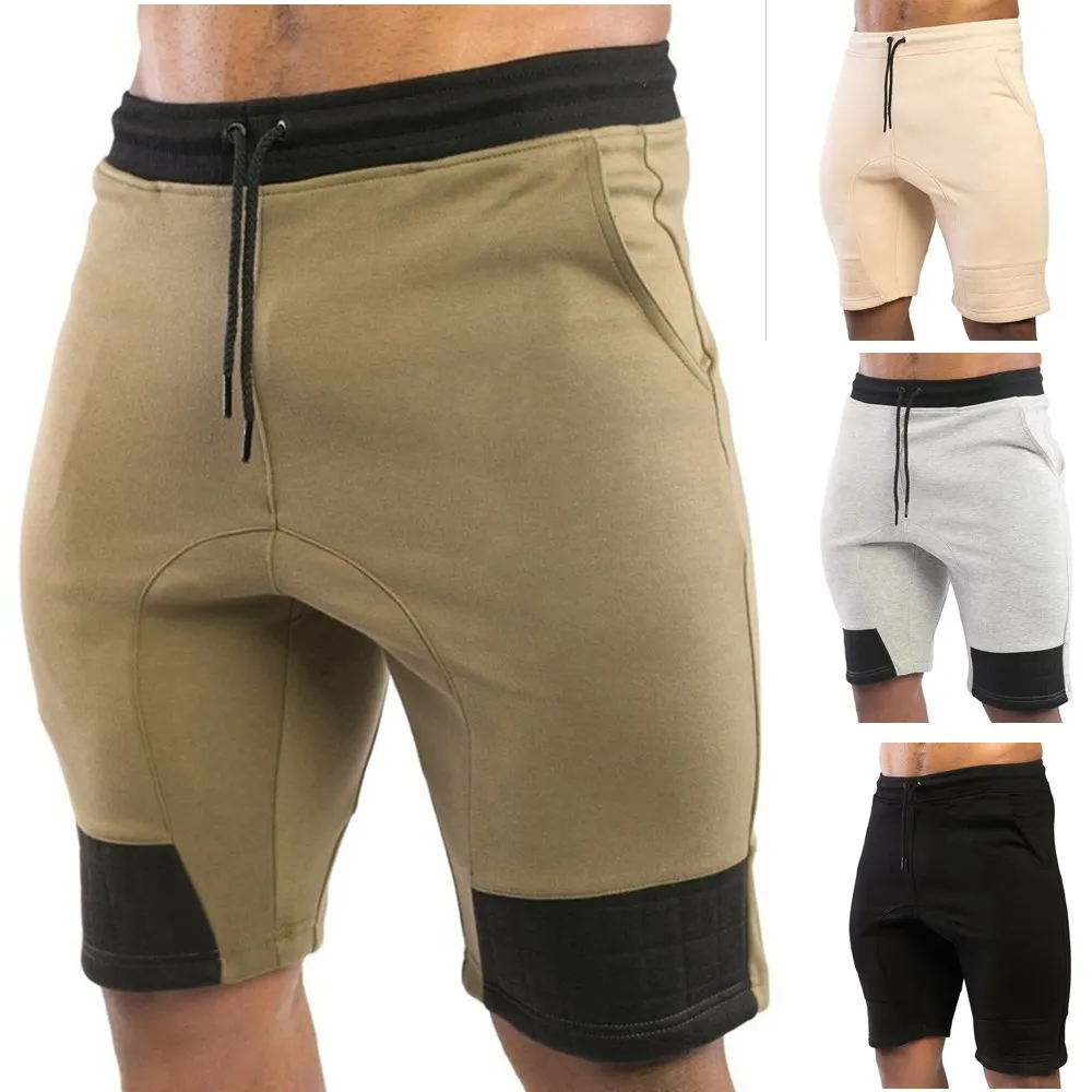 Мужская Летняя мода карманные спортивные пятиминутные шорты для отдыха фитнес Спорт сплайсированные шорты со шнурком