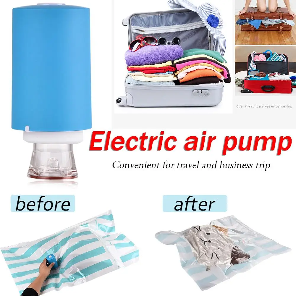 Многофункциональный двойной электрический воздушный насос, автоматический переносный вентилятор, дорожная компрессионная сумка, вакуумный мешок для хранения воздуха