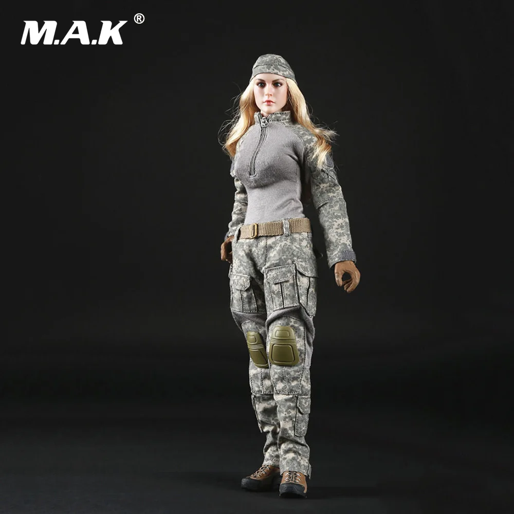 Масштаб 1/6 тактическая камуфляжная Женская одежда для стрельбы костюмы перчатки