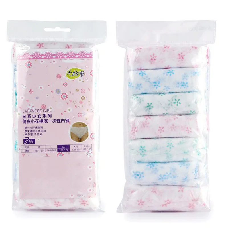 

7pcs Women Maternity Briefs Pregnant Cotton Travel Hotel Sauna Disposable Panties Underwear Postpartum Paper Panties