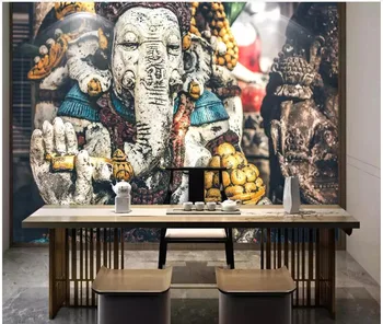 

Custom mural 3d photo wallpaper Southeast Asian Indian Elephant God Religious Temple Statue living room wallpaper for walls 3 d