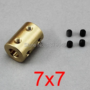 

7mm to 7mm 7x7 rigid coupling CNC Motor Jaw Copper Shaft Coupling brass Coupler, model ship model airplane Motor connector