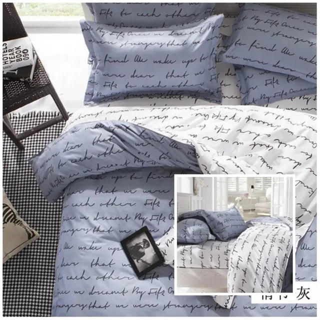 Home Textile Fashion Creative Design English Love Letter Bedding Set Home Textile Fashion Creative Design English Love Letter Bedding Set Modern Style Duvet Covers Personality Sets