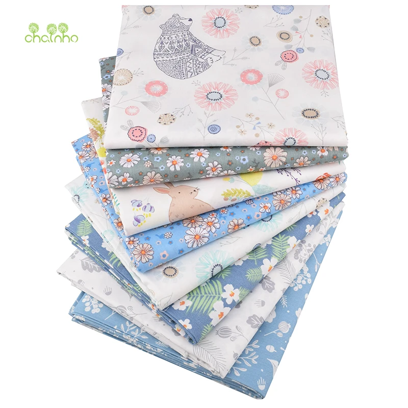 

Chainho,Floral&Cartoon Series,Printed Twill Cotton Fabric,For DIY Quilting Sewing Baby&Children Sheet,Pillow,Material,Half Meter