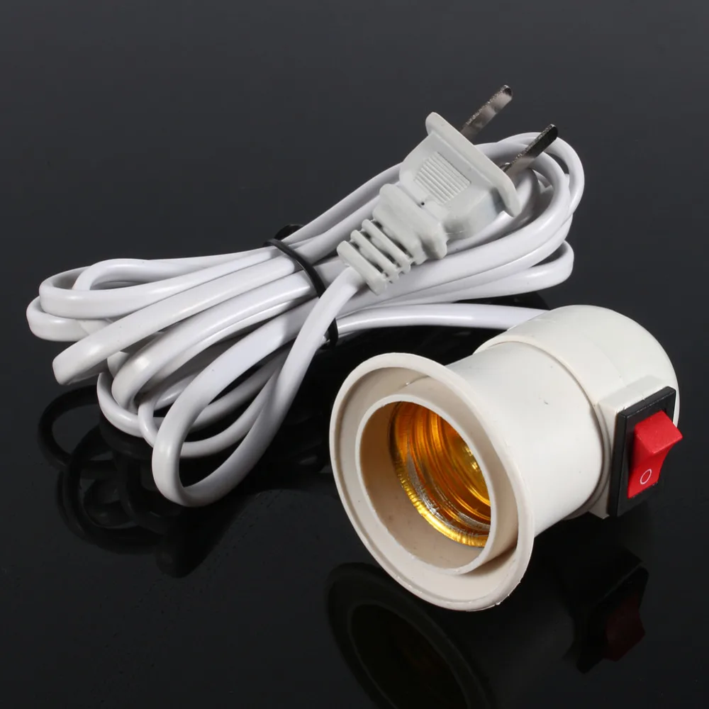 E27 Bulb Base Adaptor Switch Cable Lamp Light Socket Holder Converter