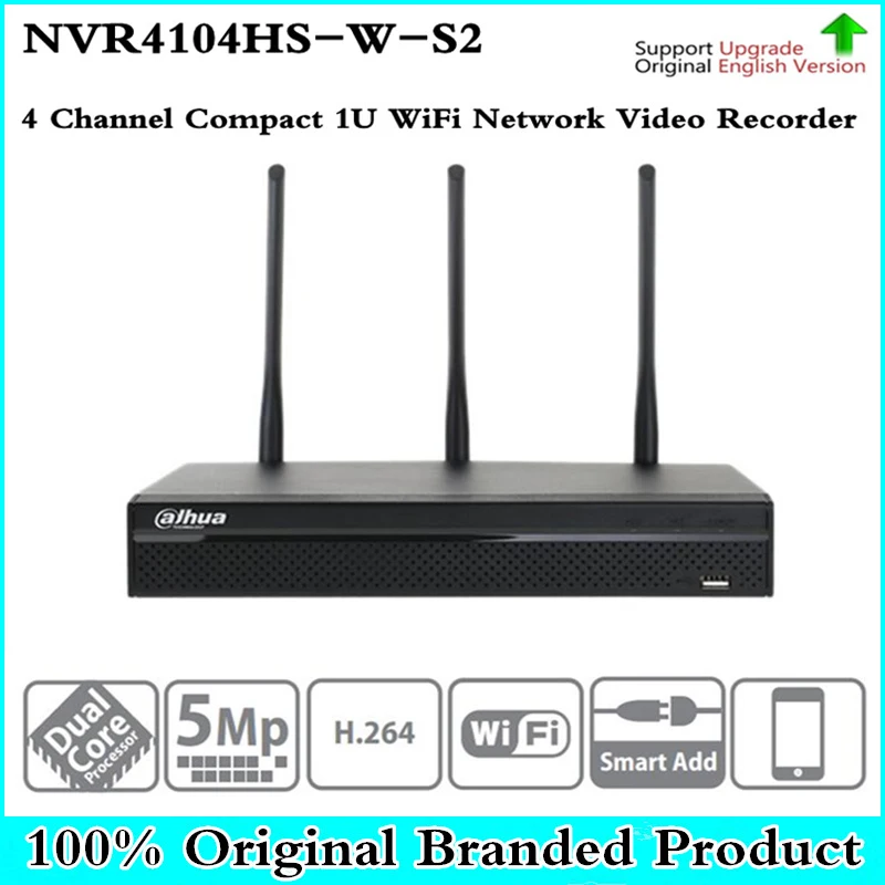 

DH DHI-NVR4104HS-W-S2 Wireless NVR WIFI Recorder for Wireless Security IP Camera Wifi CCTV System 2.4GHz 5GHz dual-bands