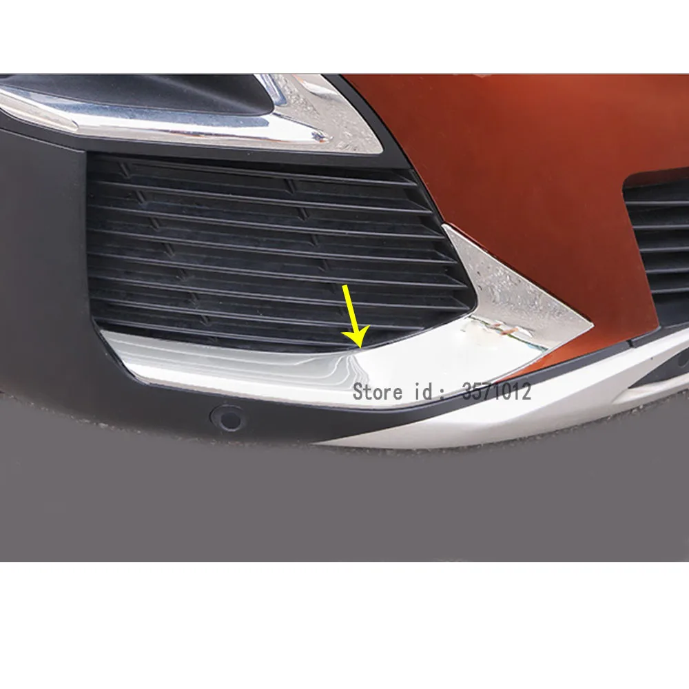 For Peugeot 3008 GT 3008GT Car ABS Chrome cover trim front head fog light hood lamp frame stick part 2pcs
