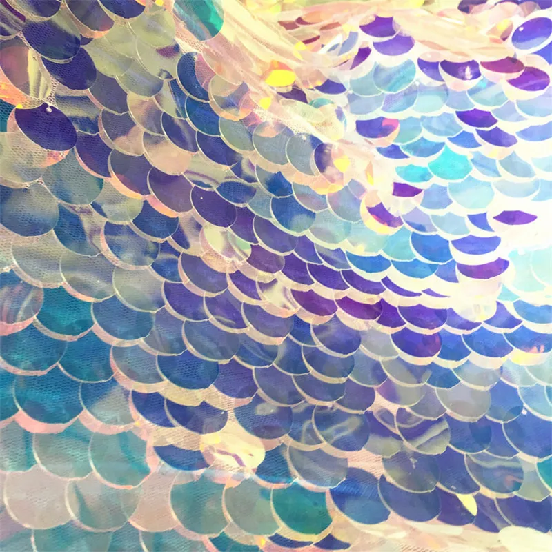 Iridescent Sequin Party Tablecloth Glitter Fabric Party Backdrops For Wedding Christmas Baby Shower Mermaid Unicorn Decor PT58 (2)
