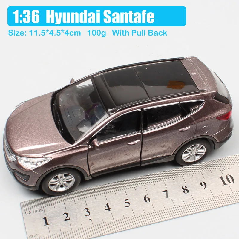 1/36 мини hyundai Santa fe Maxcruz SUV миниатюрные машинки металлические Литые под давлением оттягивающиеся Welly модели детские игрушки реплики для мальчиков