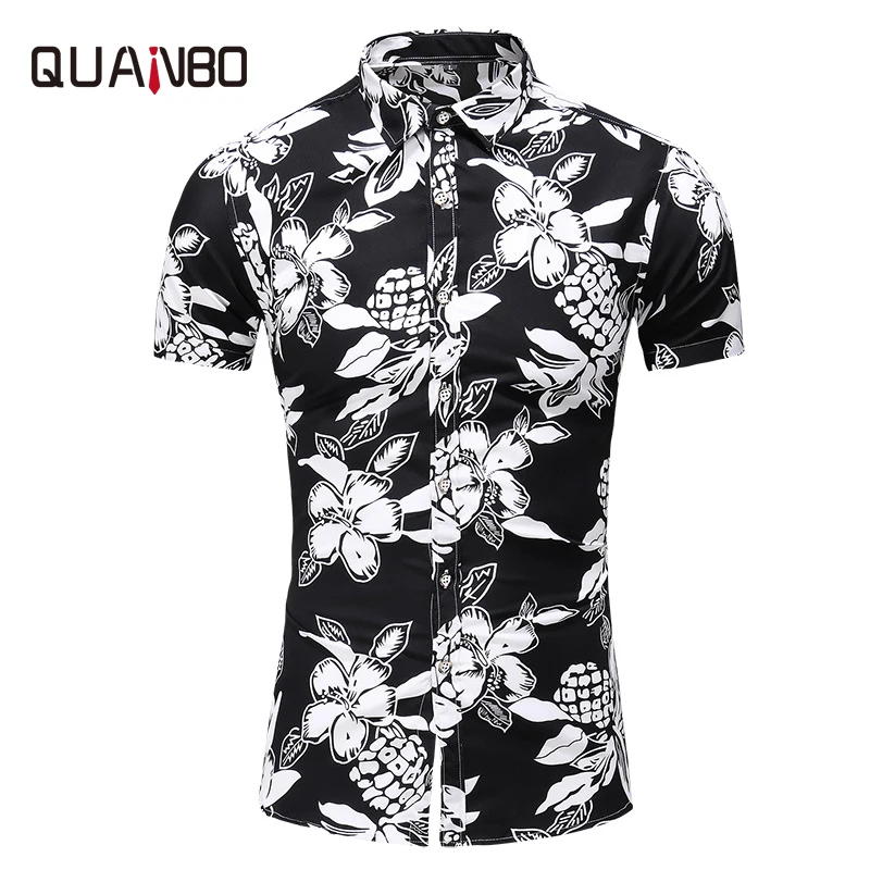 

2019 Summer Plus size Hawaiian Shirts Mens Casual Shirts Male Print Short Sleeve Shirt 5XL 6XL Brand Clothing