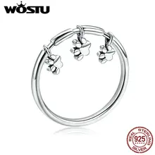 WOSTU стерлингового серебра 925 милые отпечатки собачьих лап палец висячее кольцо для женщин юбилей Модная бижутерия для помолвки DXR394