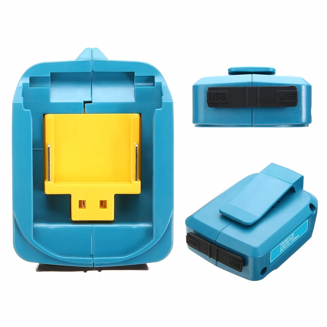 USB Charging Adapter USB Power Connector 5V 2A for for Makita BL1830 BL1430 Blue 2 USB Ports