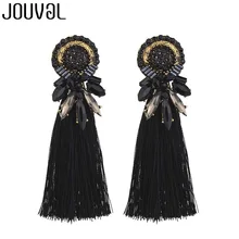 JOUVAL de moda ZA pendientes de borla de diamantes de imitación para mujer Vintage bohemio con flecos pendientes colgantes de joyería Brincos(China)