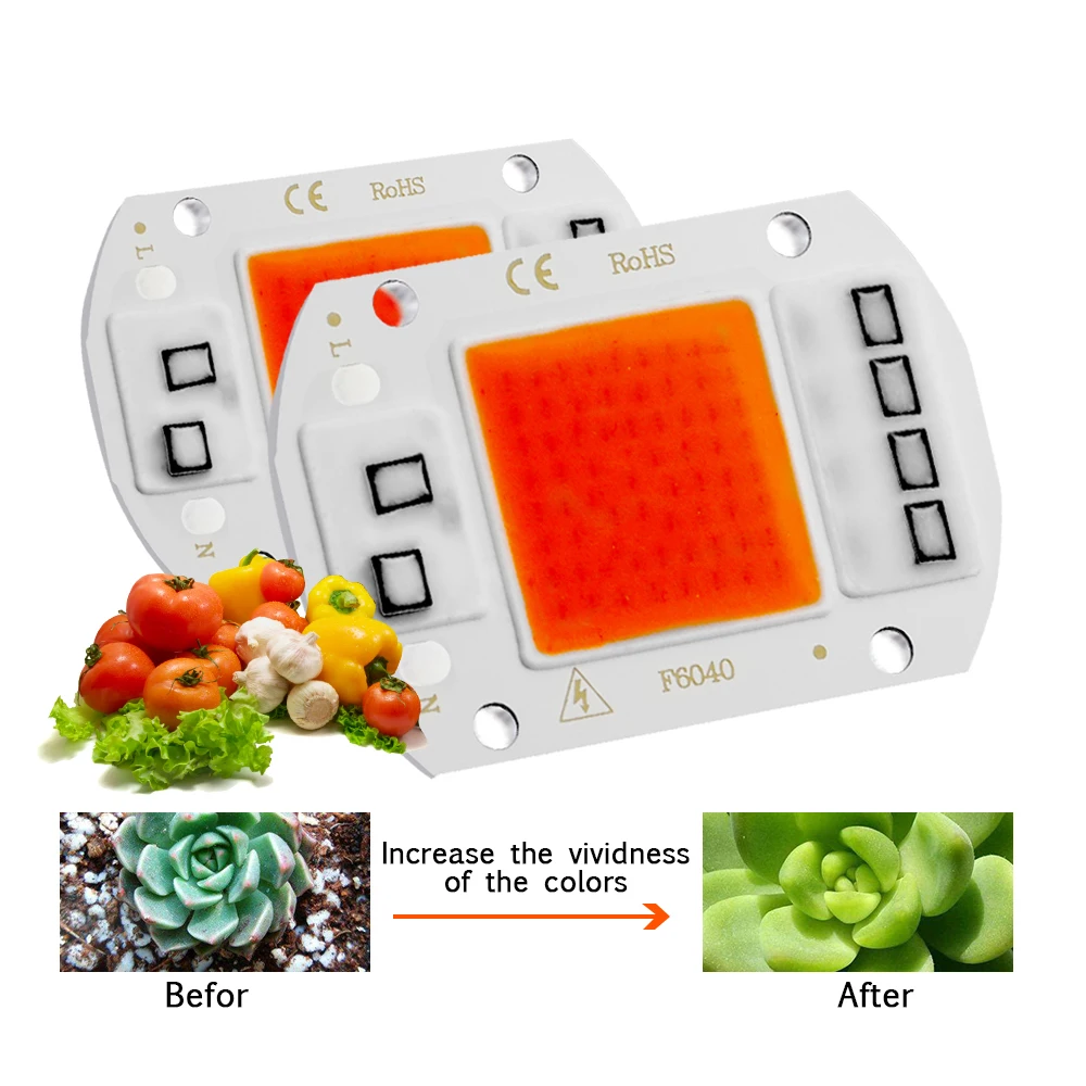 COB LED Grow Light Full Spectrum Chip No need driver AC 220V 20W 30W 50W Herbal Lamp For Plant Light Indoor Seedling Grow Lamp