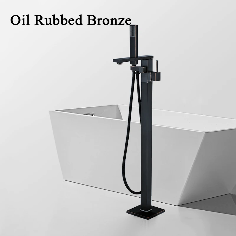 Fmhjfisd ванная комната стоящая Ванна кран одна ручка, хромированный никель ORB Латунь горячей холодной воды смесителя Para - Цвет: ORB