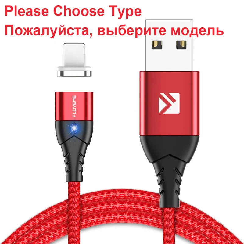 FLOVEME 3A Магнитный кабель магнитная зарядка Micro usb type C Быстрый зарядный кабель телефон Micro usb type-C магнитное - Цвет: Red Color