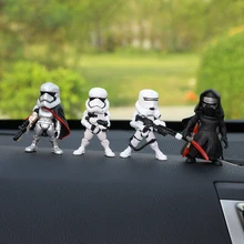 Украшение для автомобиля, модель Звездных войн, украшение для приборной панели автомобиля, черный Дарт Вейдер, белые штурмовики, аксессуары, подарки 4,5X6 см