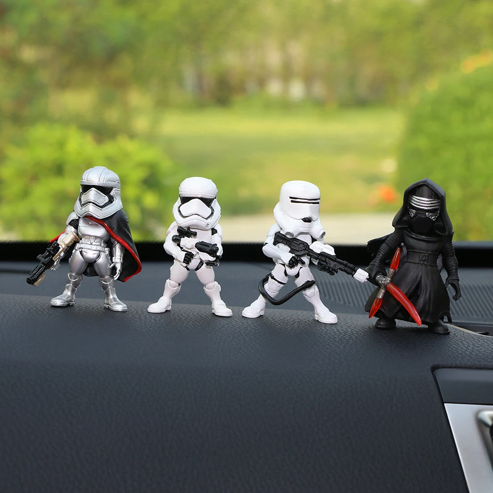 

Car Ornament Star Wars Model Auto Interior Dashboard Decoration Black Darth Vader White Stormtroopers Accessories Gifts 4.5X6CM