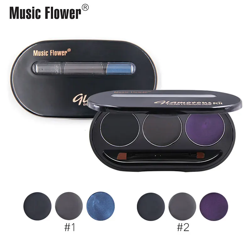 Music Flower Glamorous Eyeliner & Eyeshadow Cream Kit Water proof Long