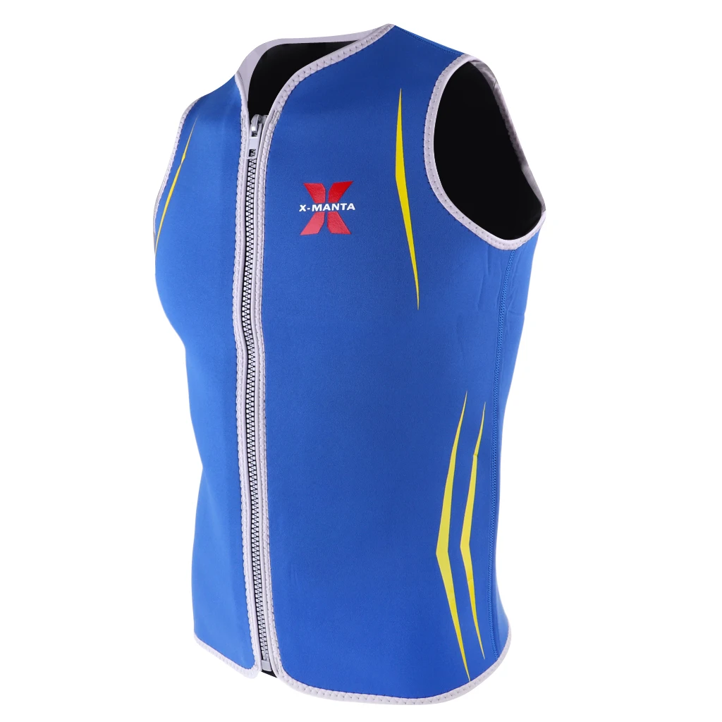 Premium 3mm Men's Wetsuits Neoprene Sleeveless Front Zipper Vest Jacket Top for Scuba Diving Surfing Swimming Snorkeling Suit