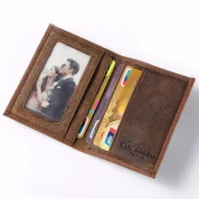 MS Livraison Gratuite Vente Chaude Hommes En Cuir Véritable Portefeuille D’affaires Décontractée Carte de Crédit ID Titulaire Titulaire de la Carte D’argent Brun K100