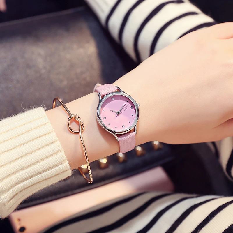 

Fashion Crystal Leather Women Watch Casual Quartz Wrist Watch for Women Girl Clock Student Watch Reloj Mujer bayan kol saati