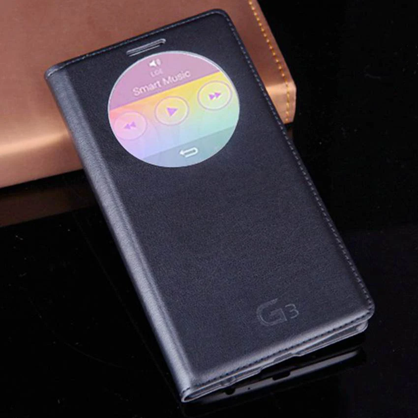 

Smart View Case With Circle Window Auto Sleep Wake Phone Bag Shockproof Battery Housing Flip Cover For LG G3 D855 D850 D851 D852