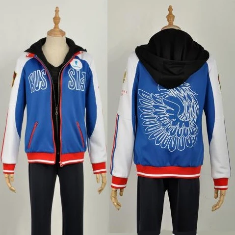 YURI!!!on ICE Cosplay Costumes Yuri Plisetsky Cosplay Sportswear Coat Jacket YURI!!!on ICE Cosplay Costumes Yuri Plisetsky Cosplay Sportswear Coat Jacket