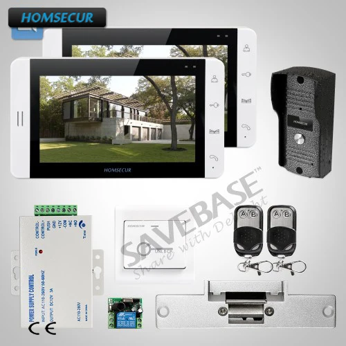 

HOMSECUR 7" Hands-free Video Door Entry Phone Call System with One Button Unlock + Strike Lock