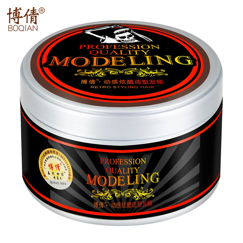 BoQian Hair Styling Wax 100g Gel Water Paste Stereotypes Design Professional Strong Lasting Fluffy Hair No Sticky Mud Cream