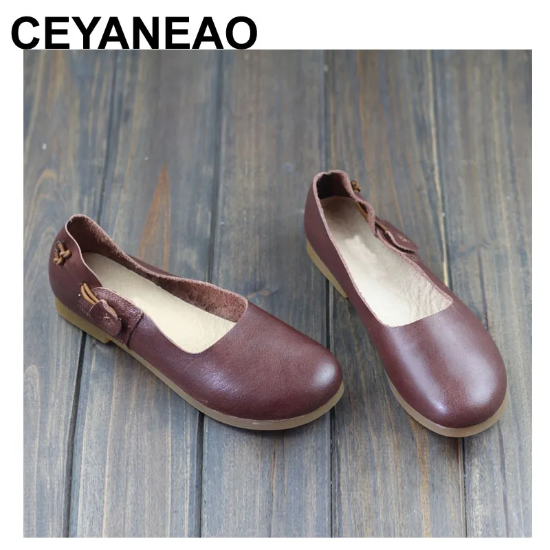 genuine leather ballet flats