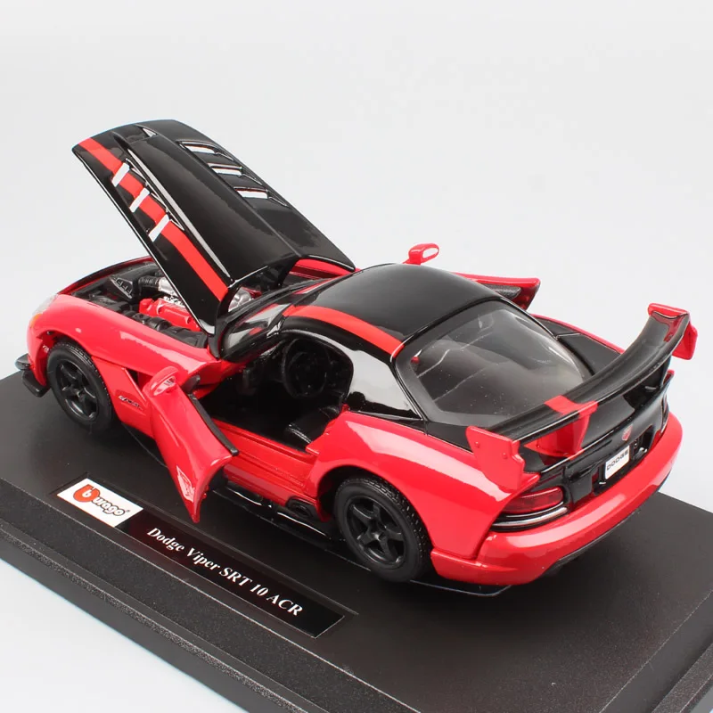 Детские 1:24 Масштаб BBurago Dodge Viper SRT 10 ACR красный Дорожный гонщик супер автомобиль спортивный литье под давлением модель миниатюрный автомобиль игрушка для детей