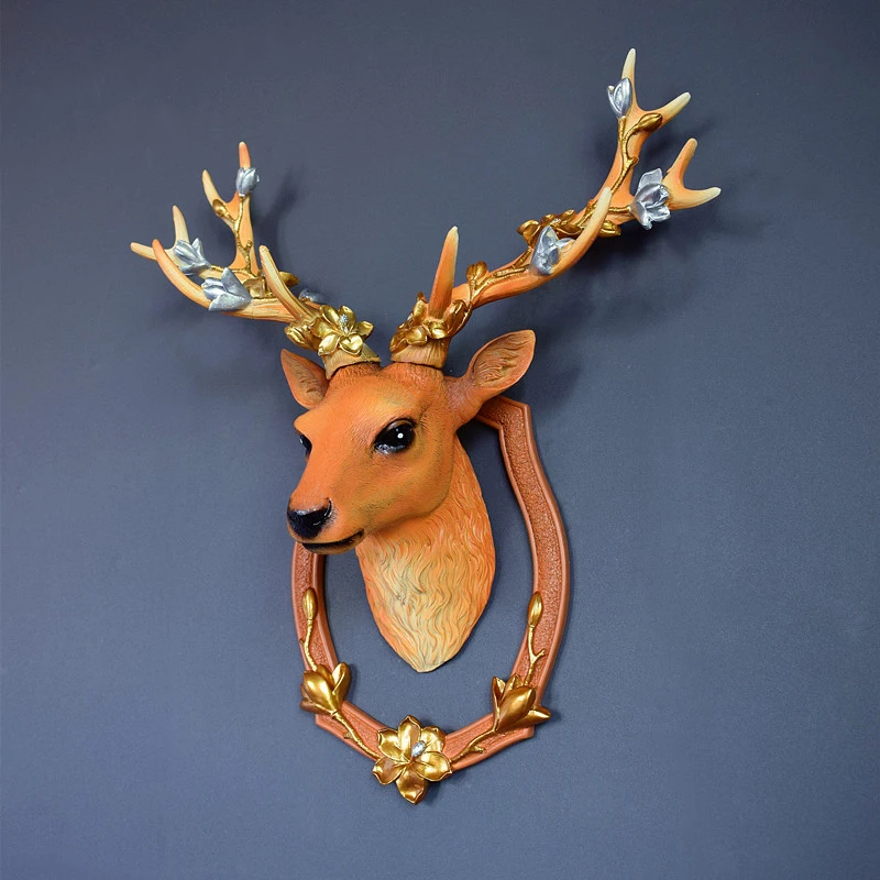 3D Deer Statue Home Decoration Accessories Abstract Sculpture Figurine Wall Decor Living Room Decorations Resin Animal Statues 9